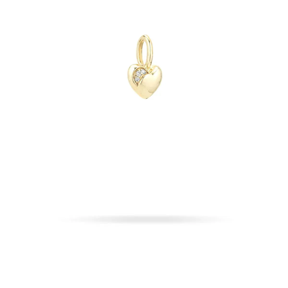 Diamond Puffy Heart Mini Bead Charm