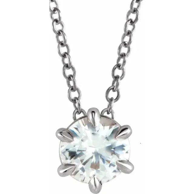 Diamond Solitaire April Birthstone Necklace - Special Order