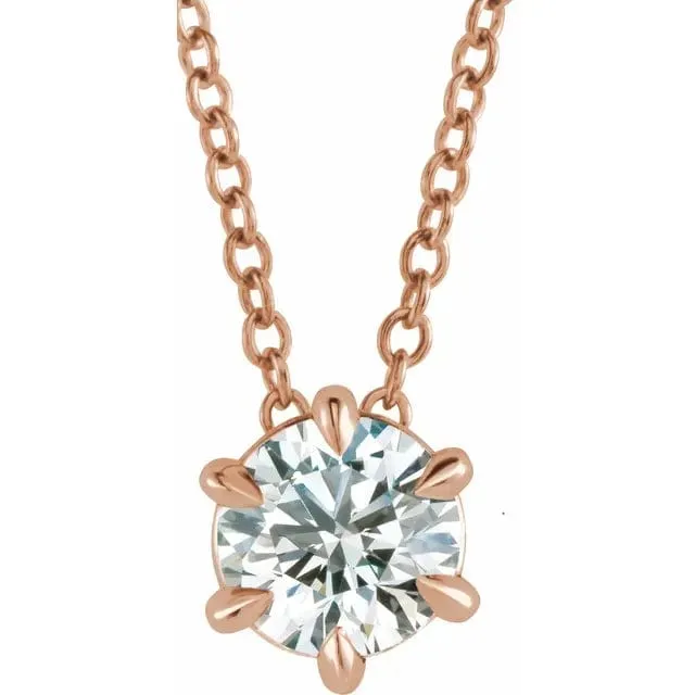 Diamond Solitaire April Birthstone Necklace - Special Order