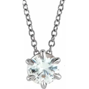 Diamond Solitaire April Birthstone Necklace - Special Order