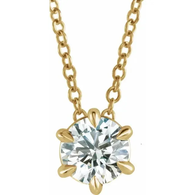 Diamond Solitaire April Birthstone Necklace - Special Order