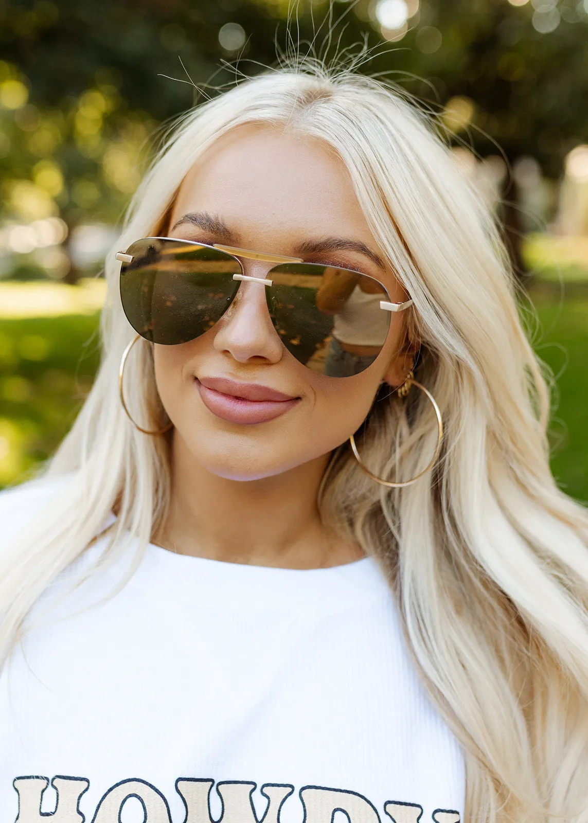 Diff Tahoe Brushed Gold Mirror Sunglasses