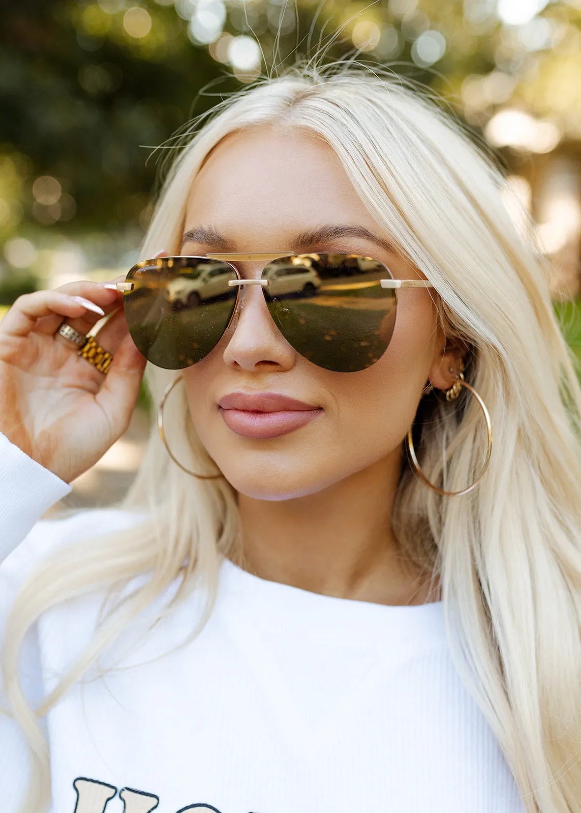 Diff Tahoe Brushed Gold Mirror Sunglasses