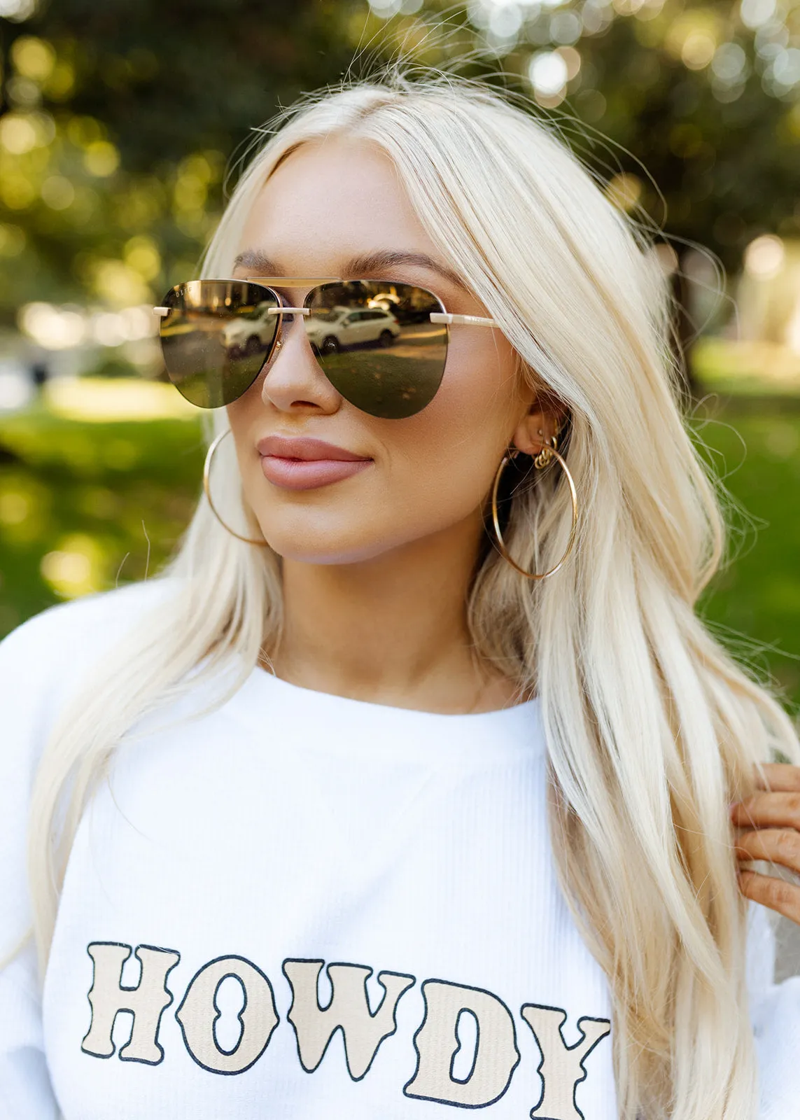Diff Tahoe Brushed Gold Mirror Sunglasses