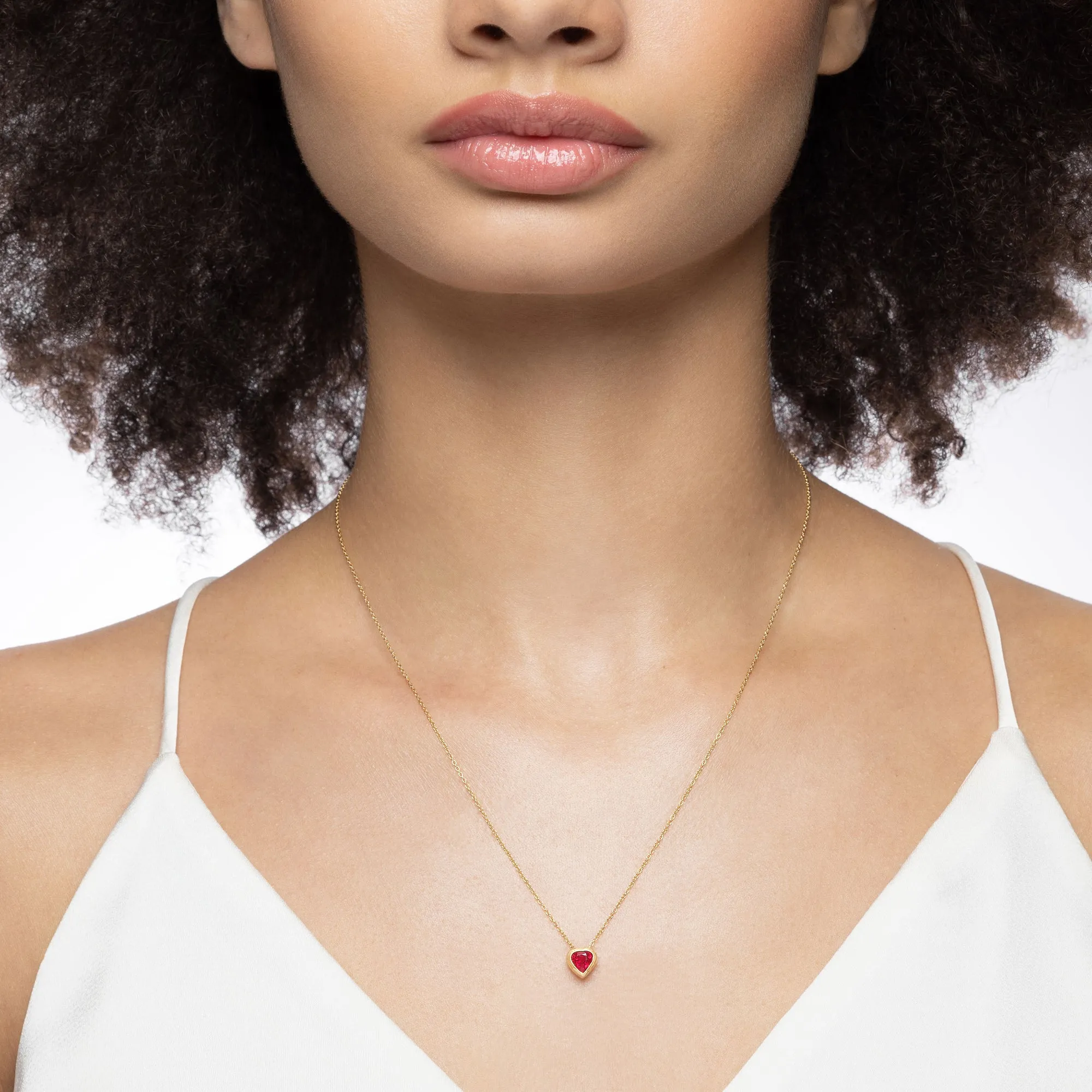 Dilara Bezel Set Ruby Pendant