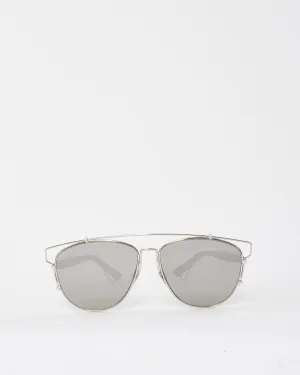 Dior Silver Mirror Technologic Aviator Sunglasses