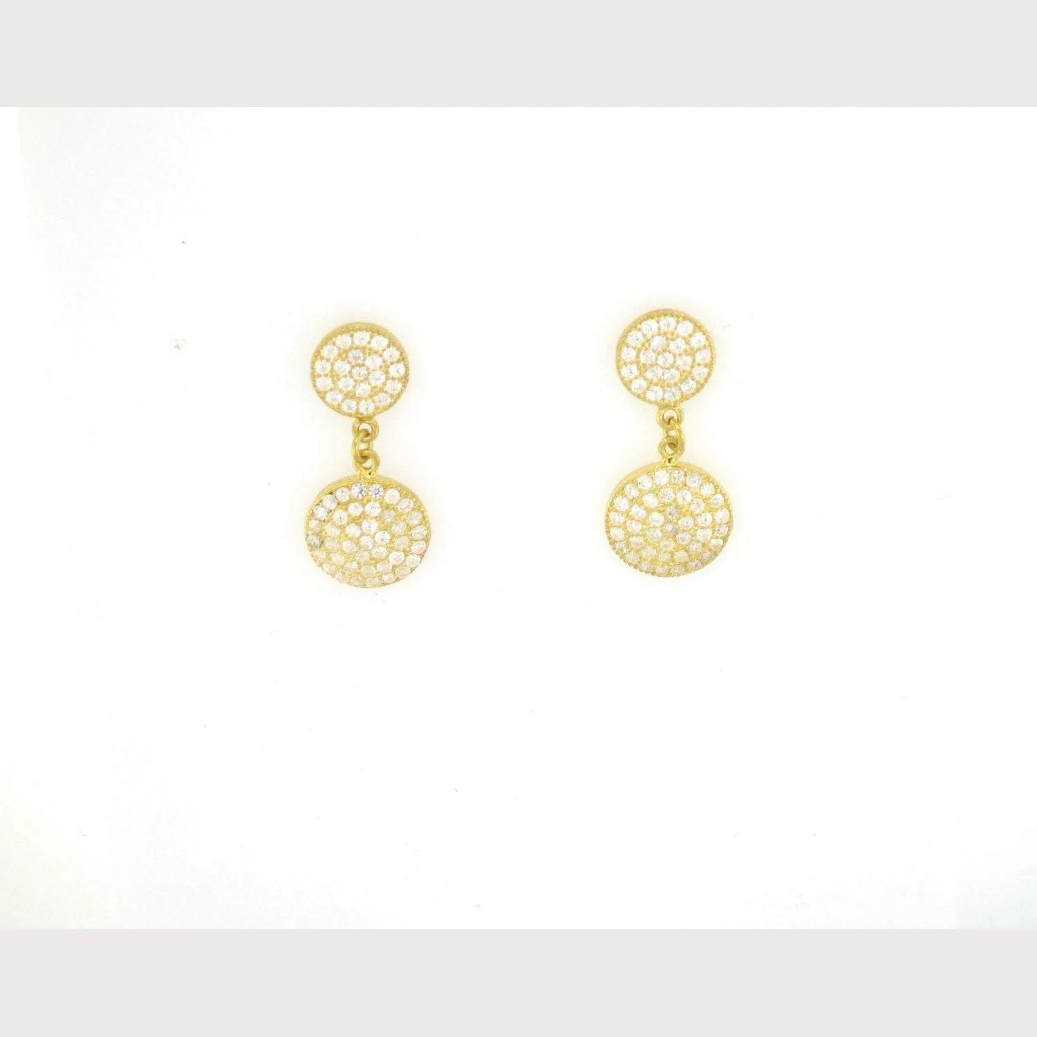 Double Disc Earrings-Yellow Gold