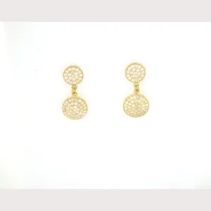 Double Disc Earrings-Yellow Gold