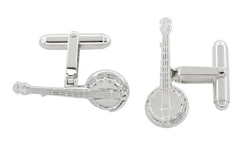 Dueling Banjo Cufflinks in Sterling Silver