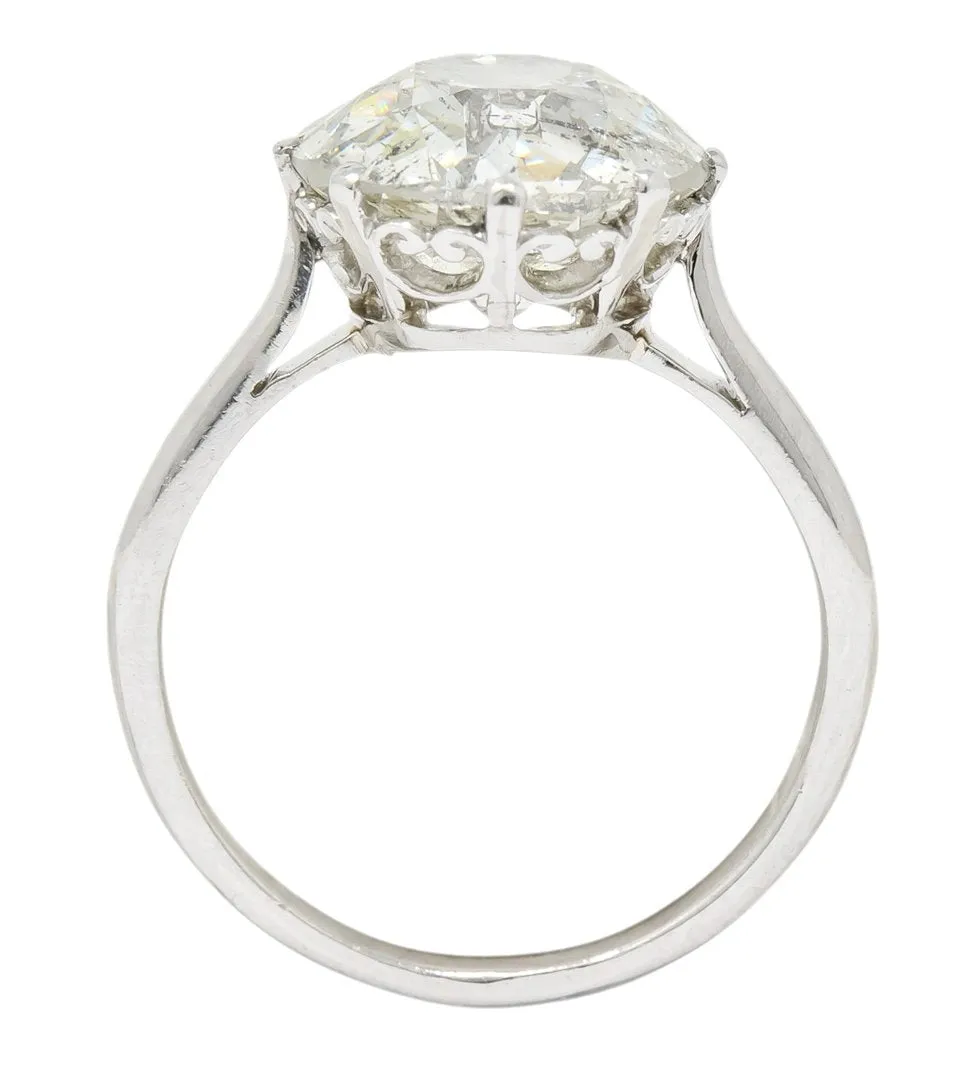 Edwardian 4.30 CTW Old European Cut Diamond Platinum Engagement Ring Circa 1915