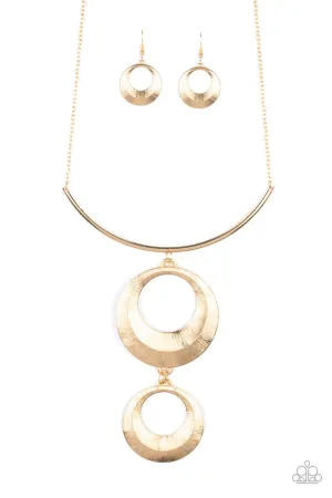 Egyptian Eclipse Gold Paparazzi Necklace