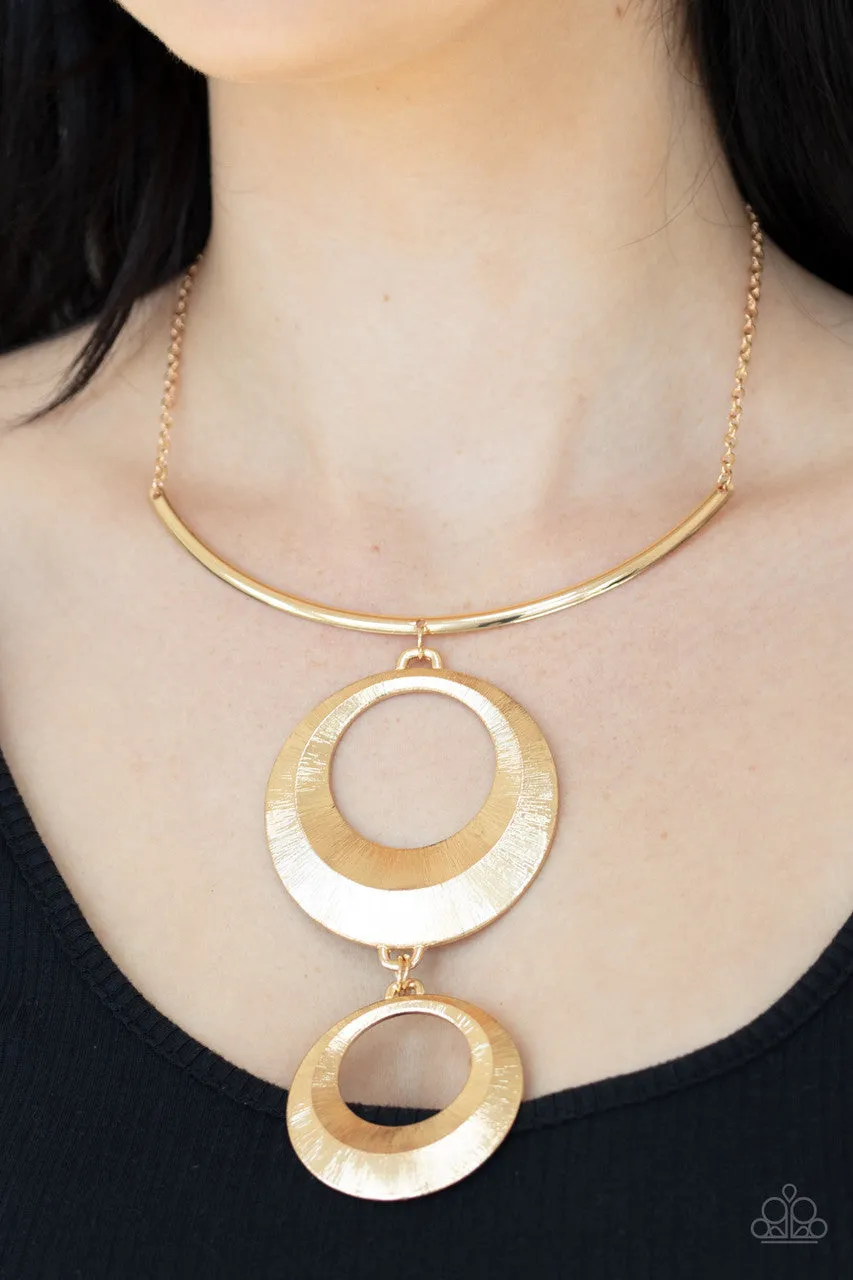 Egyptian Eclipse Gold Paparazzi Necklace