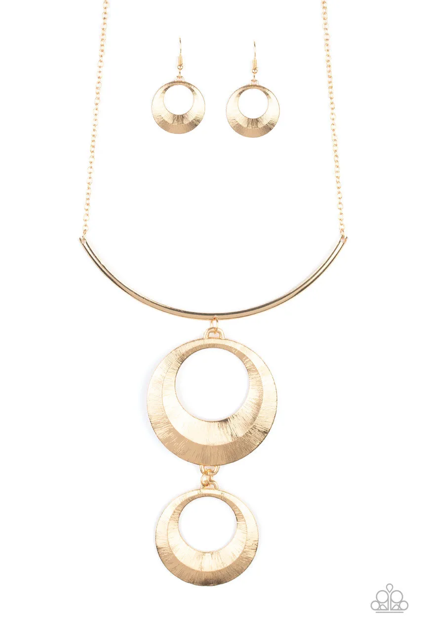 Egyptian Eclipse Gold Paparazzi Necklace