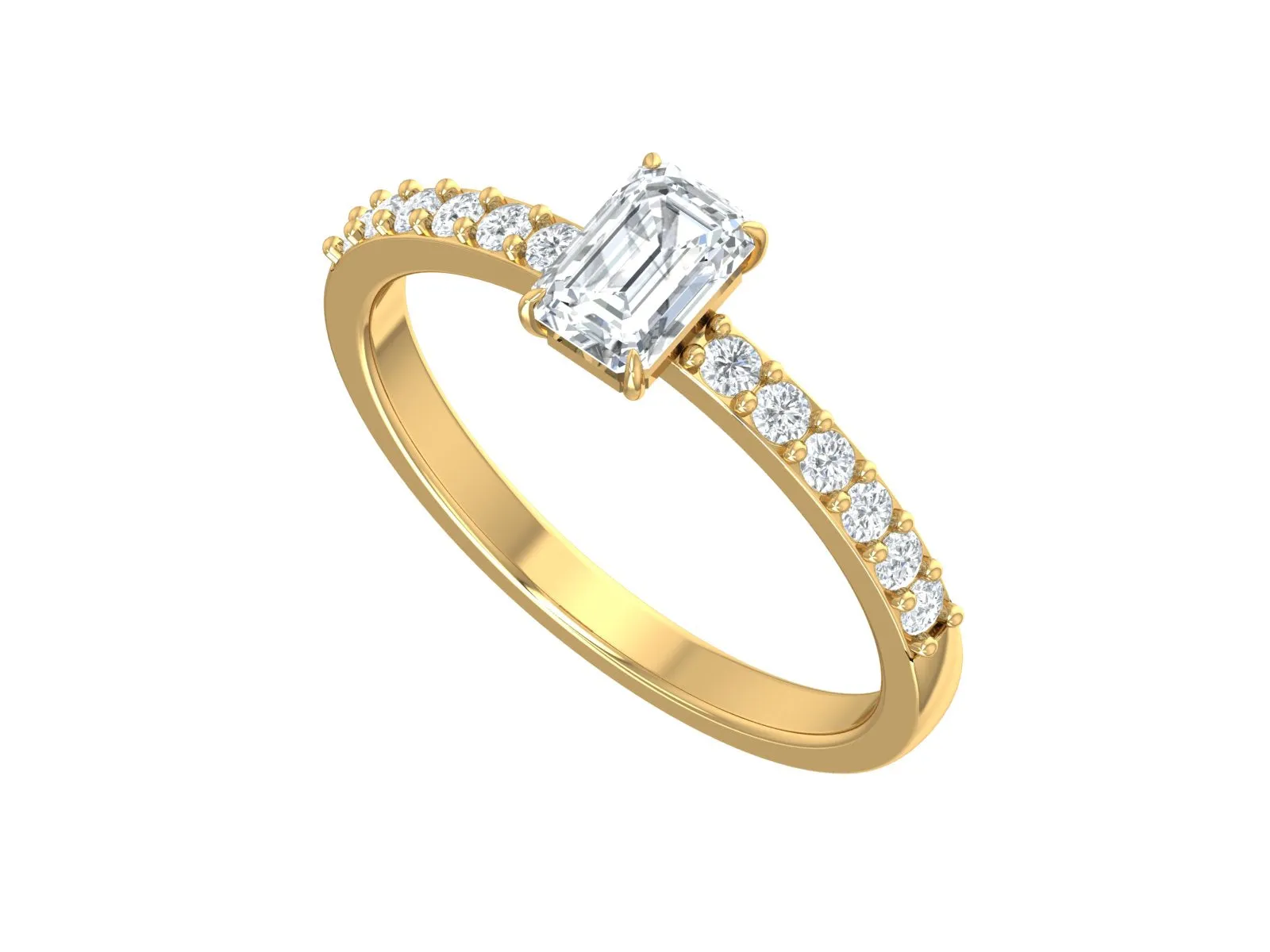 Emerald Cut Diamond Engagement Ring
