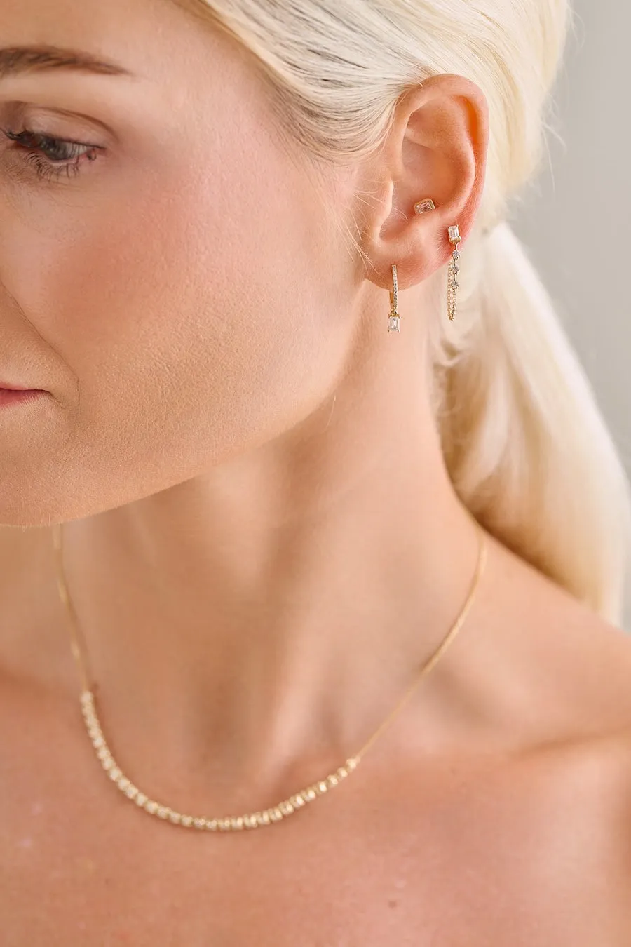 Emma Diamond Chain Drop Earrings