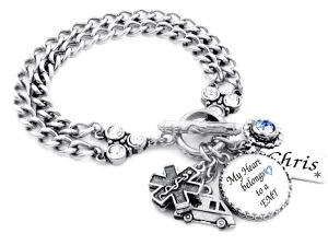 EMT Charm Bracelet Personalized with EMT's name