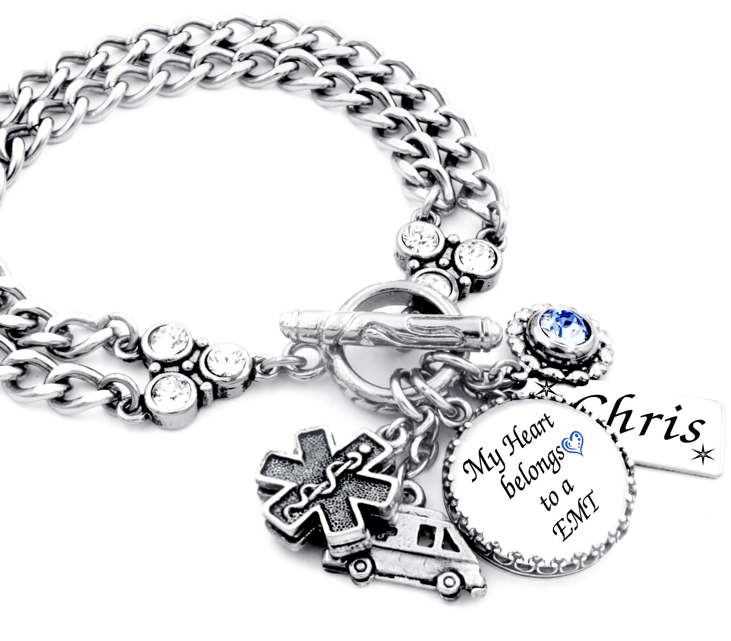 EMT Charm Bracelet Personalized with EMT's name