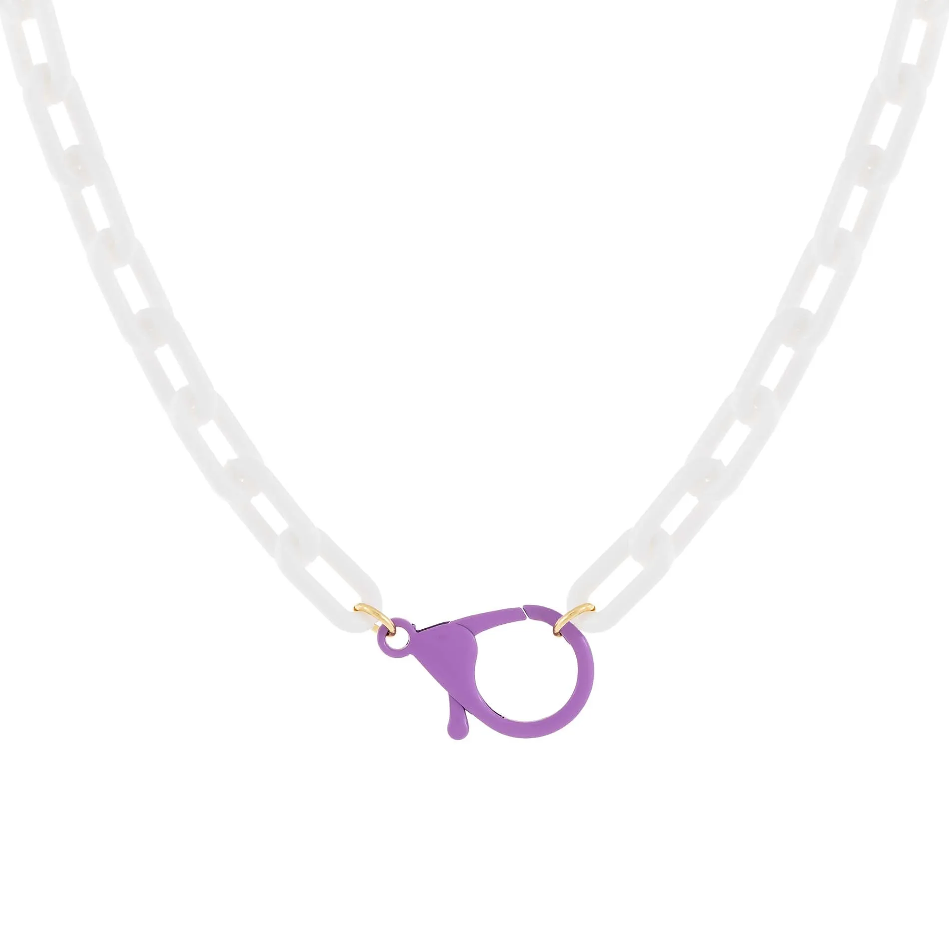 Enamel Clasp Chain Link Necklace