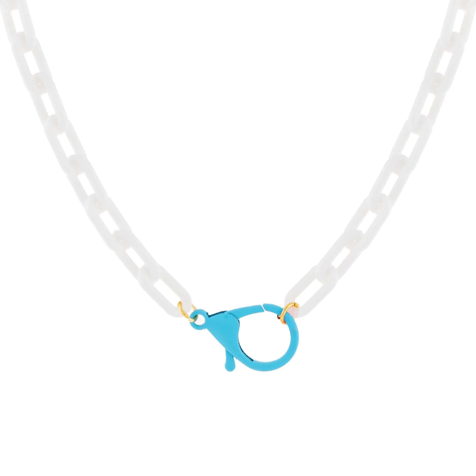 Enamel Clasp Chain Link Necklace