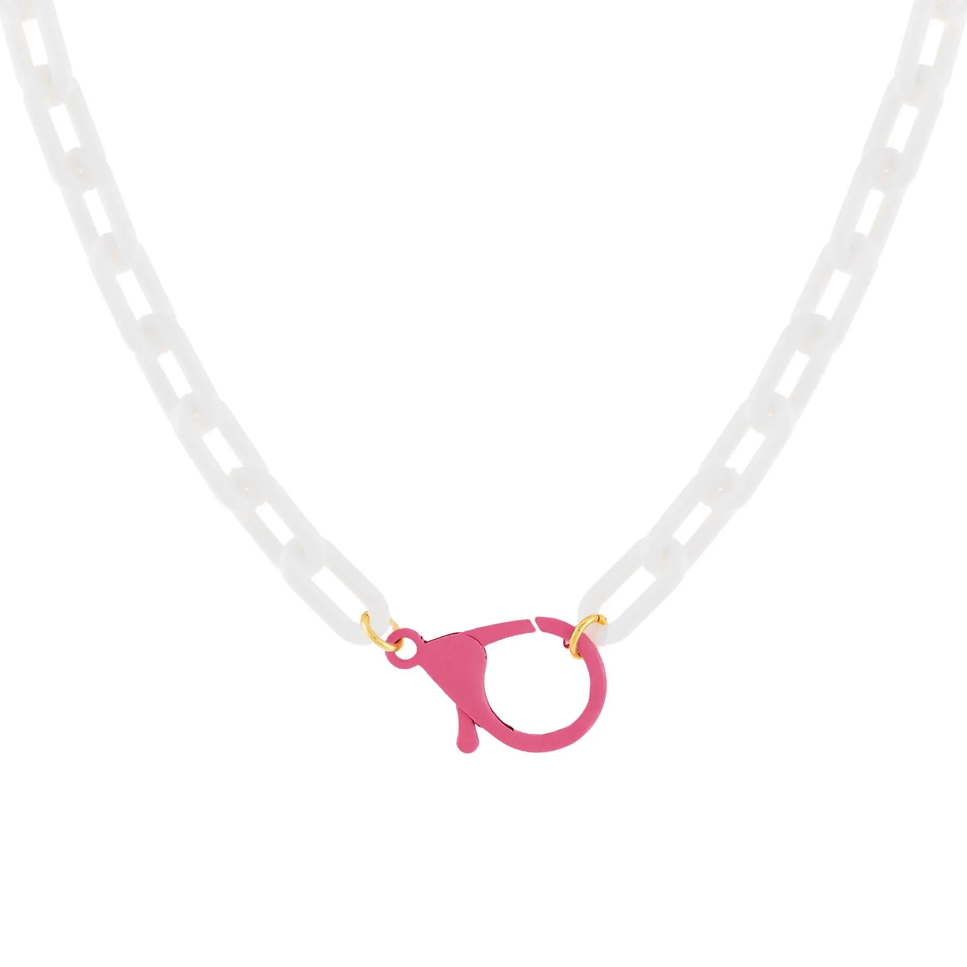 Enamel Clasp Chain Link Necklace