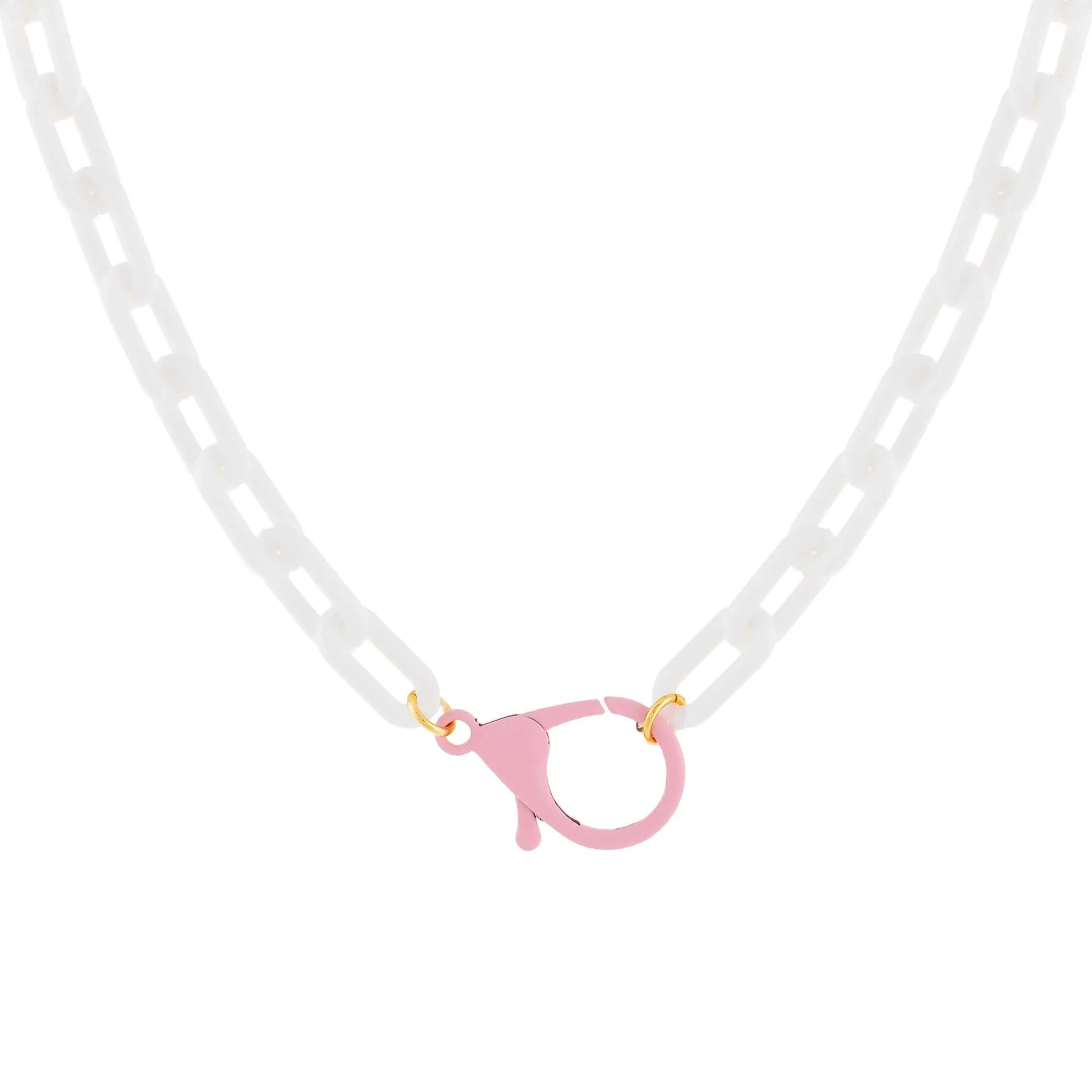 Enamel Clasp Chain Link Necklace