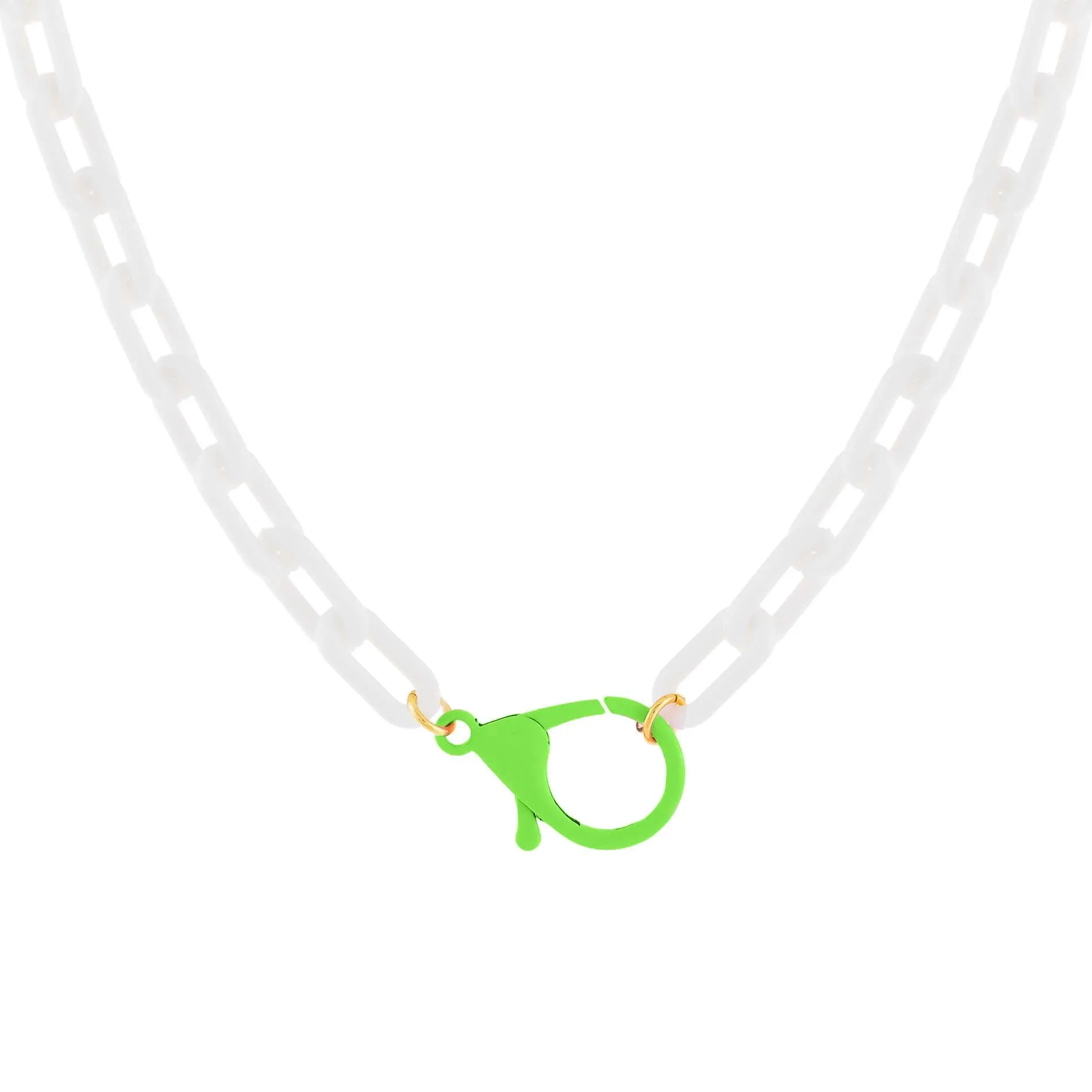 Enamel Clasp Chain Link Necklace