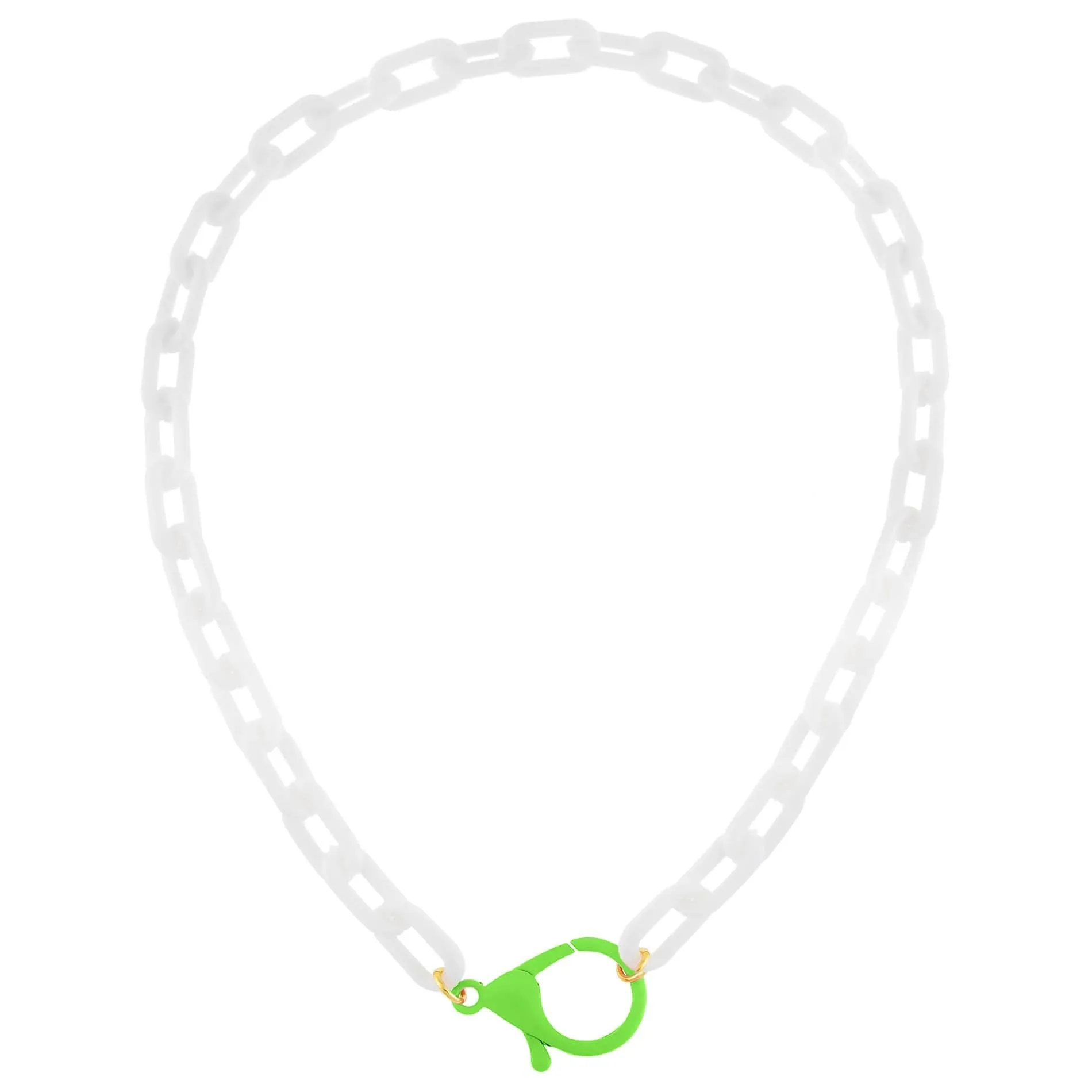 Enamel Clasp Chain Link Necklace