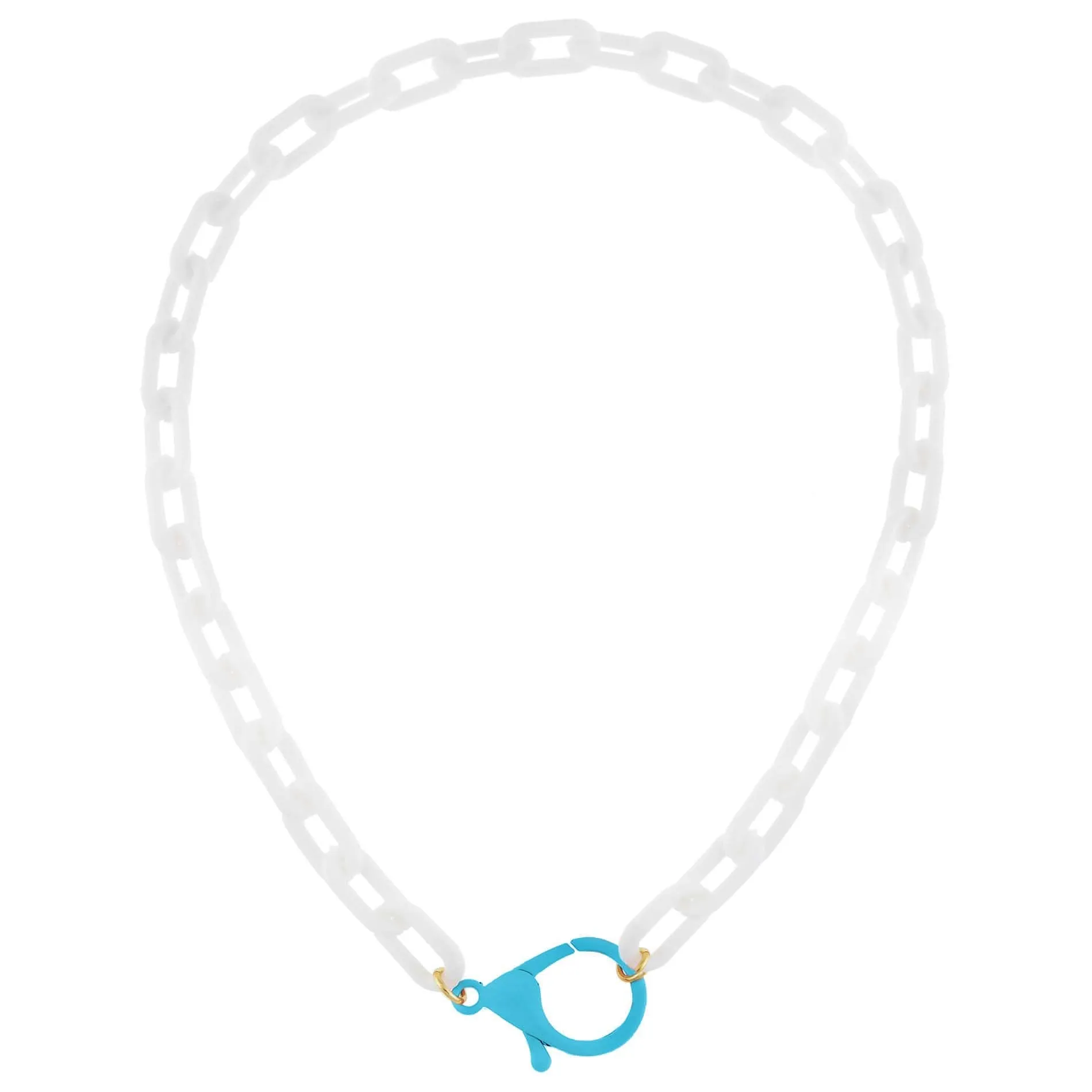 Enamel Clasp Chain Link Necklace