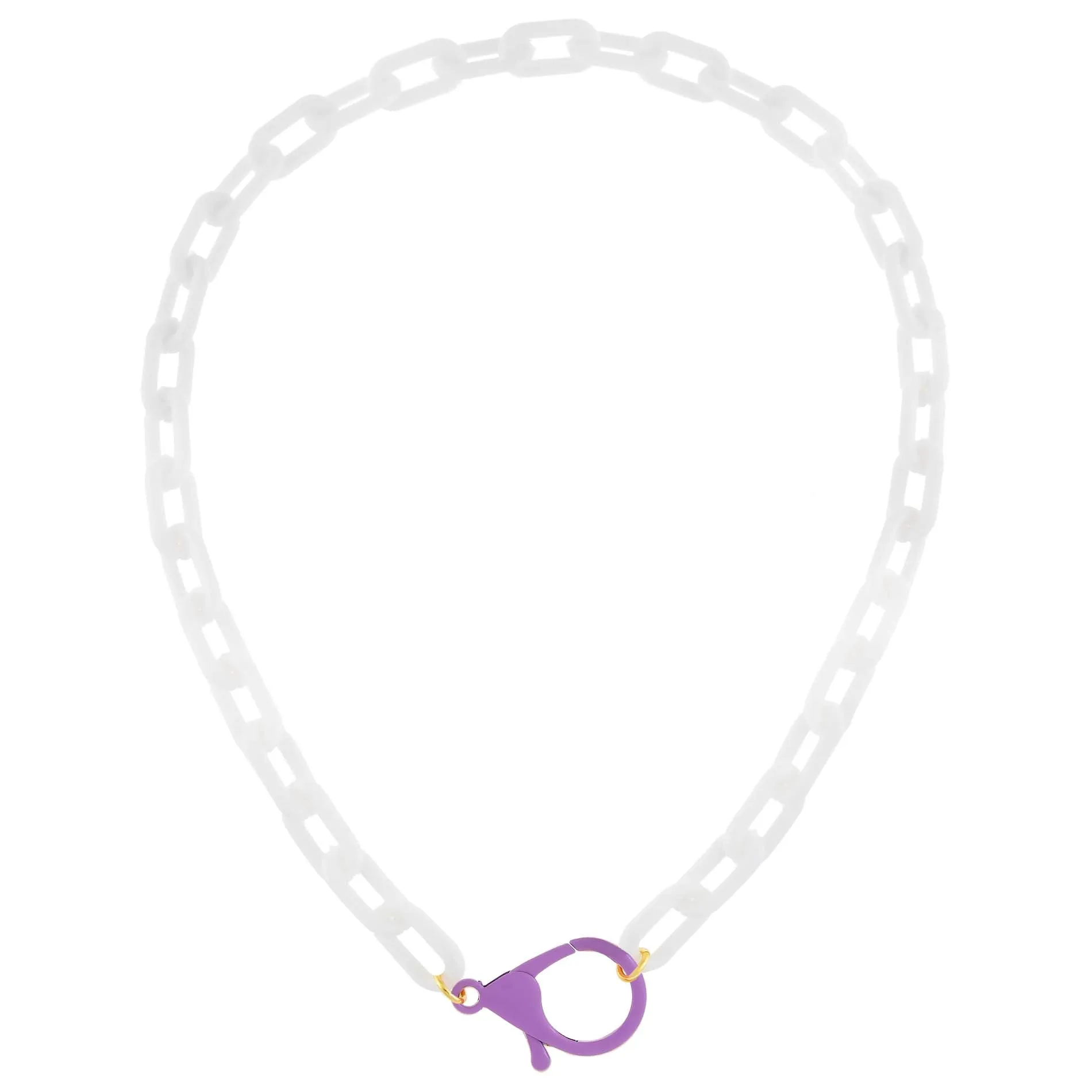 Enamel Clasp Chain Link Necklace
