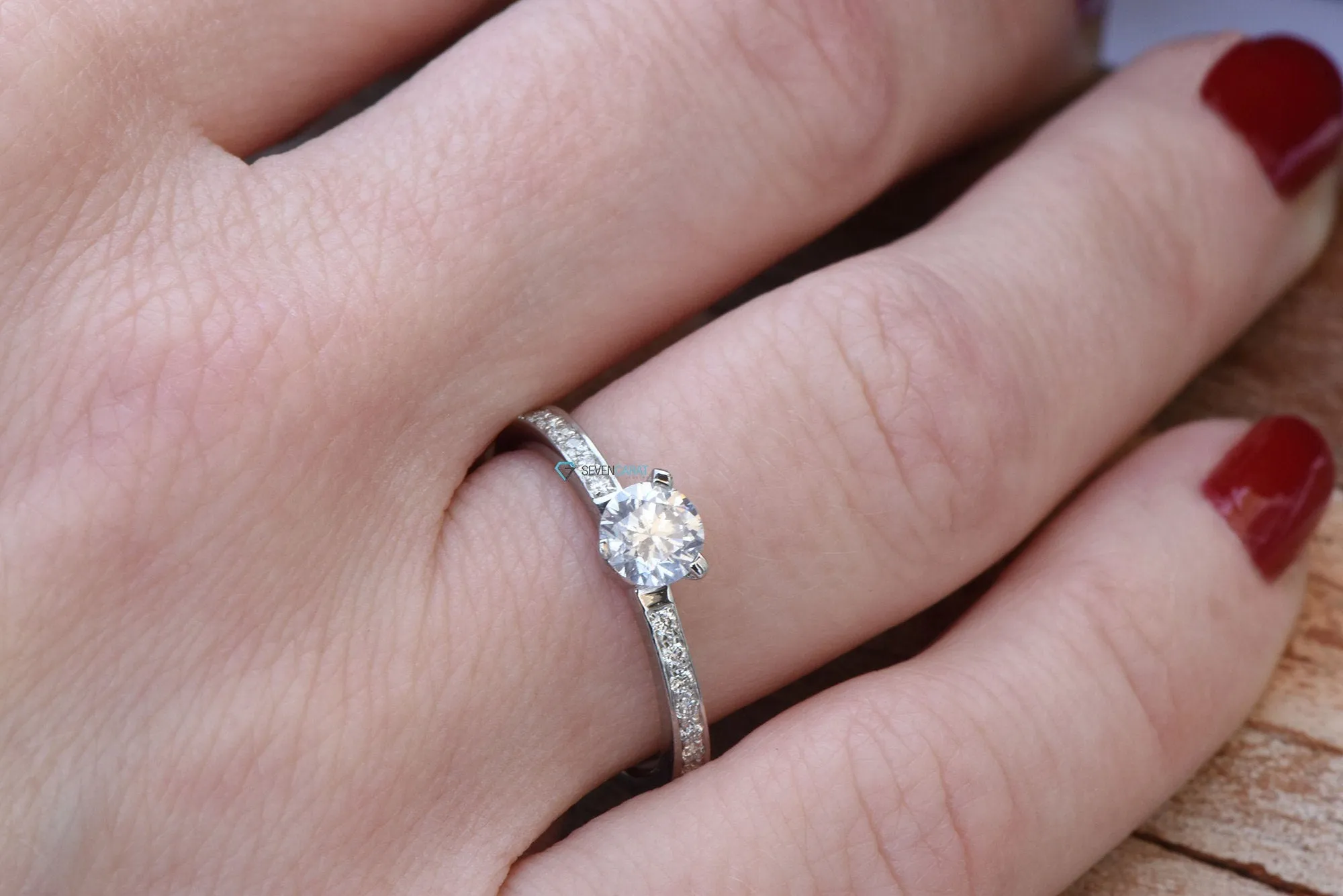 Engagement Ring 1/2 ct-Gold Diamond Ring-Gold Solitaire Ring-Solitaire diamond ring-Promise ring-anniversary ring-Art deco ring-Rose gold