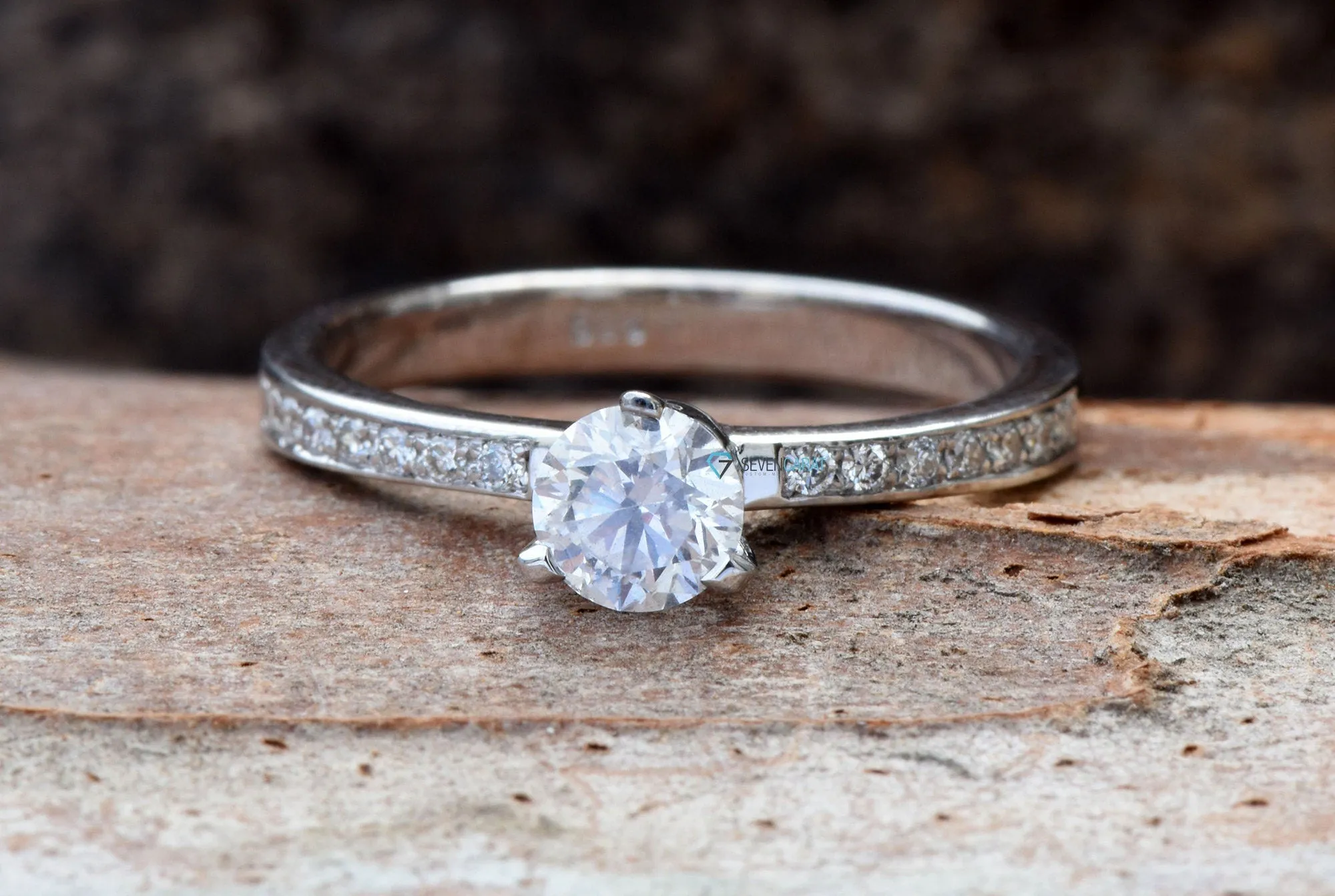 Engagement Ring 1/2 ct-Gold Diamond Ring-Gold Solitaire Ring-Solitaire diamond ring-Promise ring-anniversary ring-Art deco ring-Rose gold