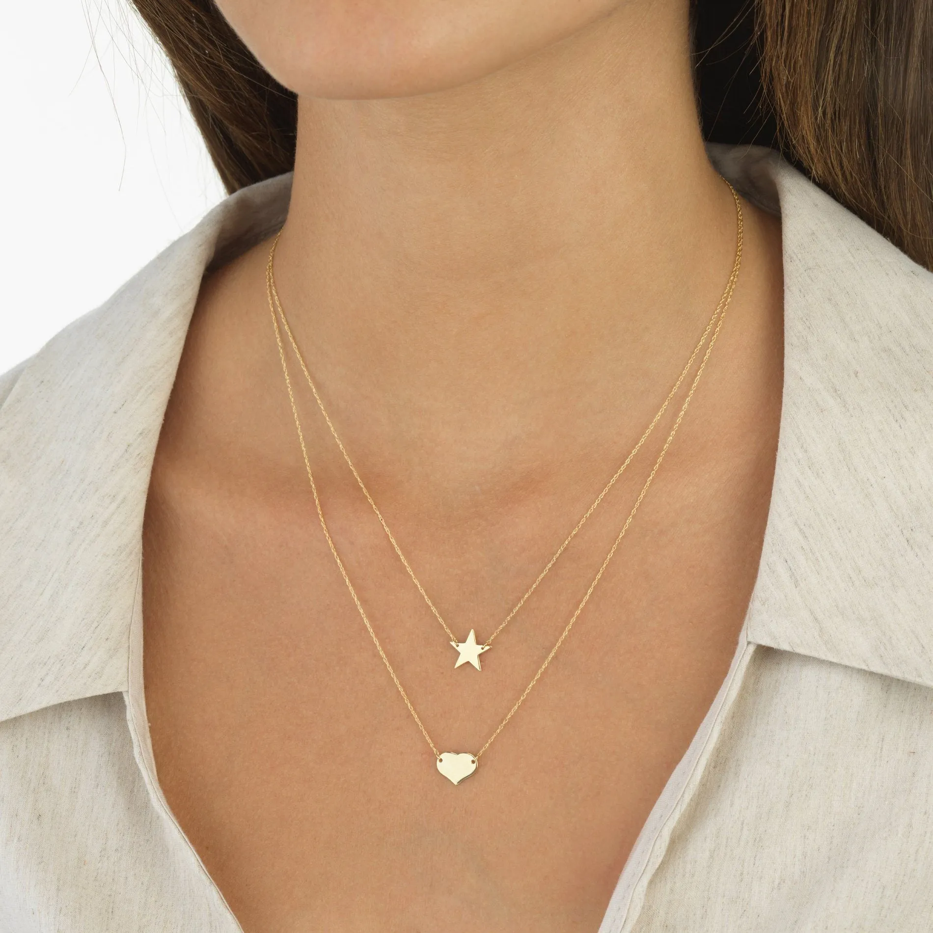 Engravable Mini Heart Necklace 14K