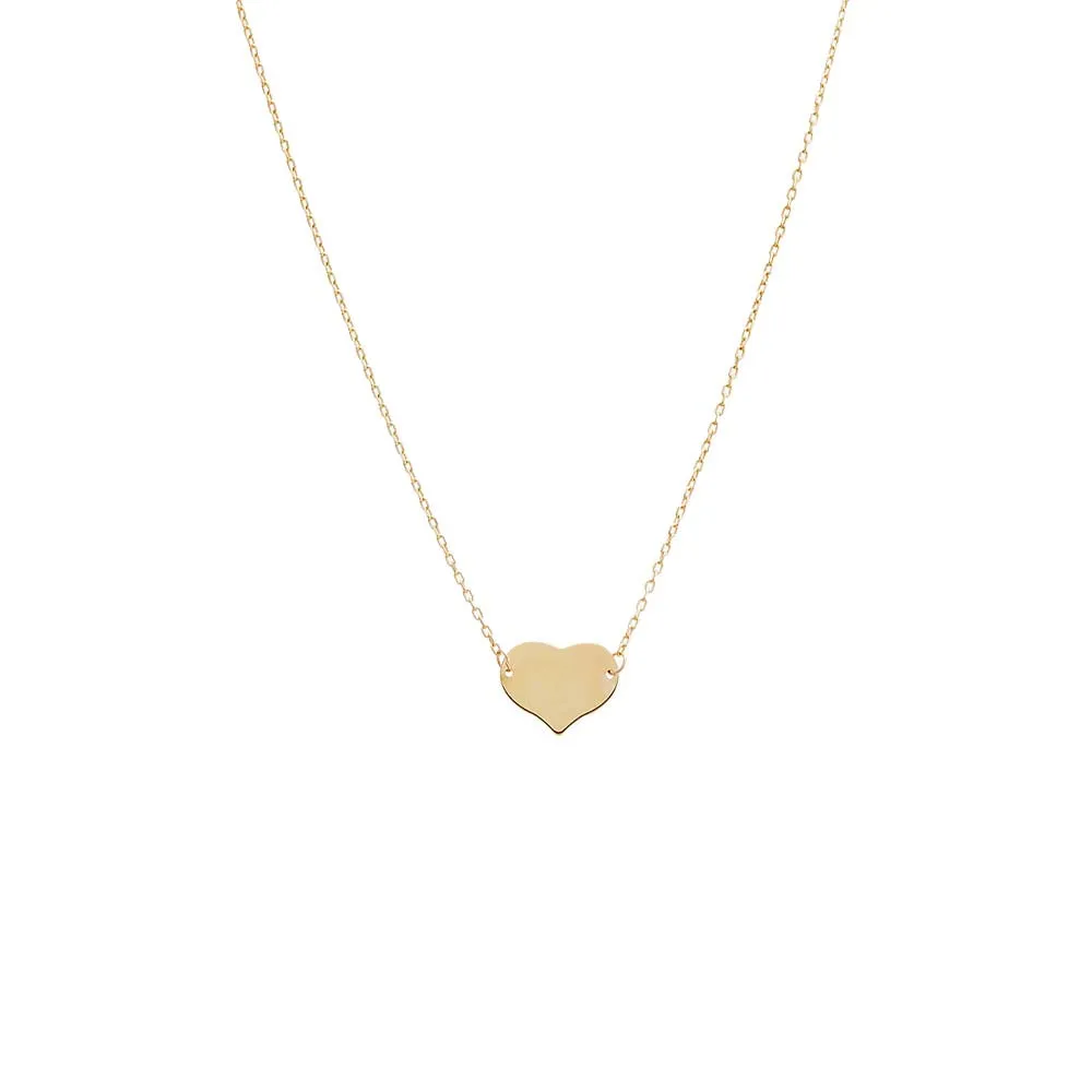 Engravable Mini Heart Necklace 14K