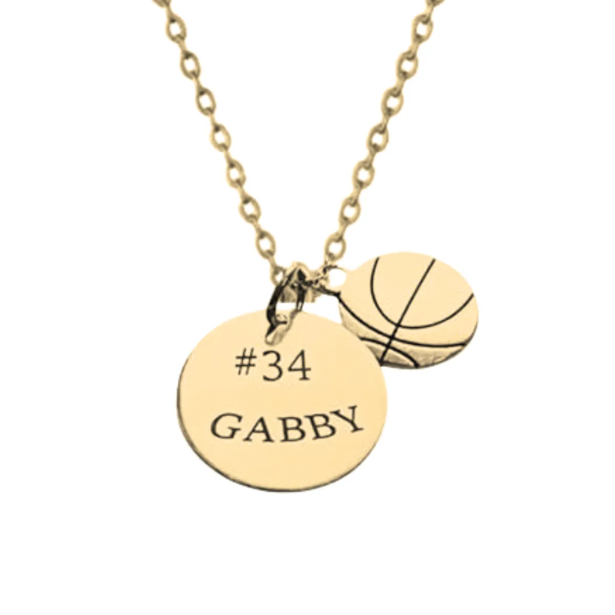 Engraved Basketball Necklace