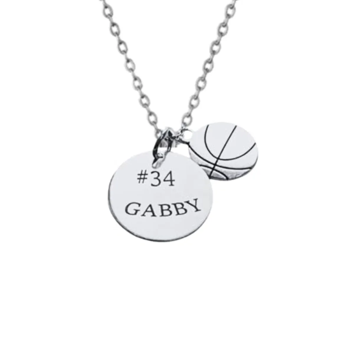Engraved Basketball Necklace