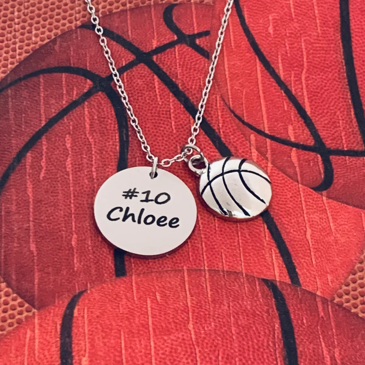 Engraved Basketball Necklace