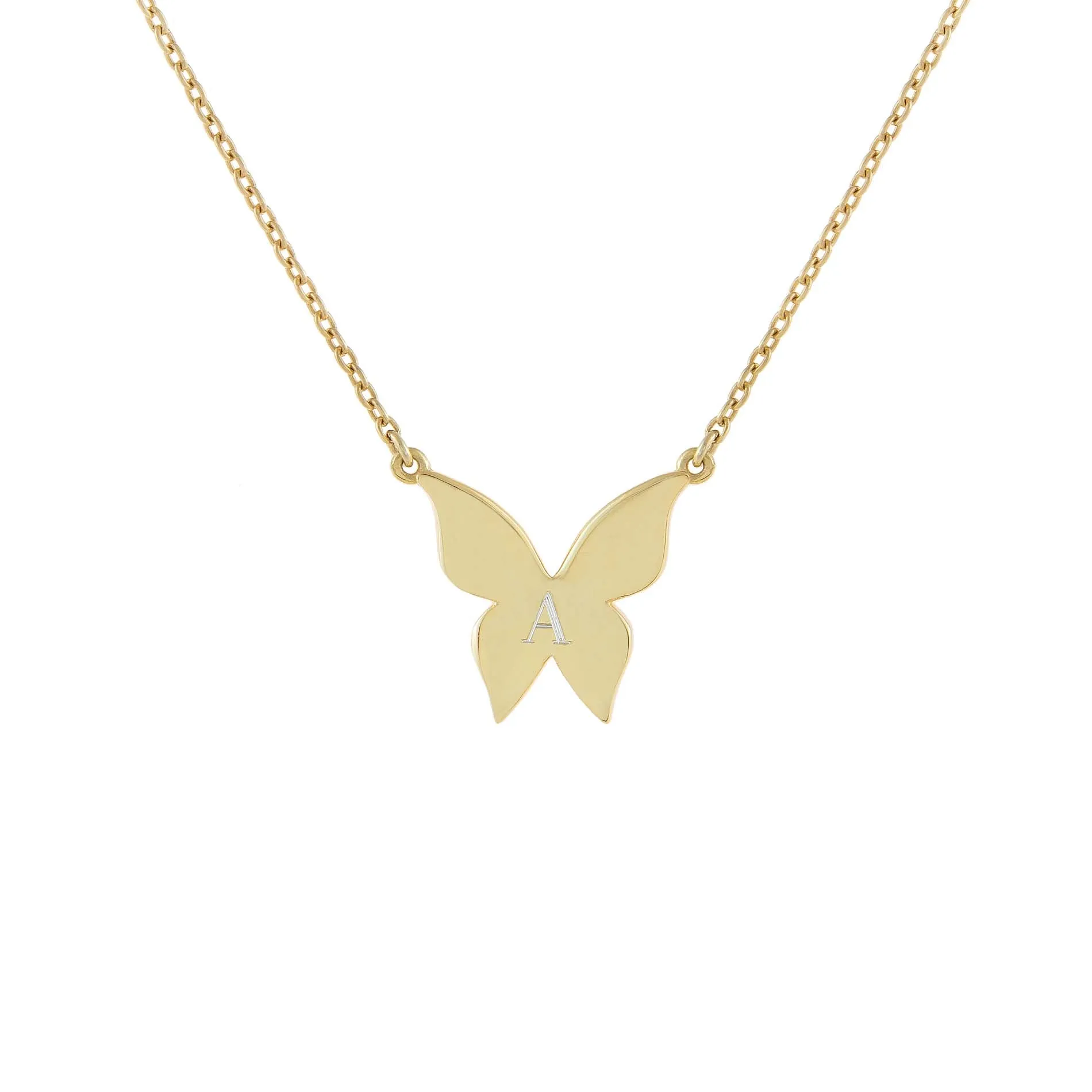 Engraved Butterfly Necklace