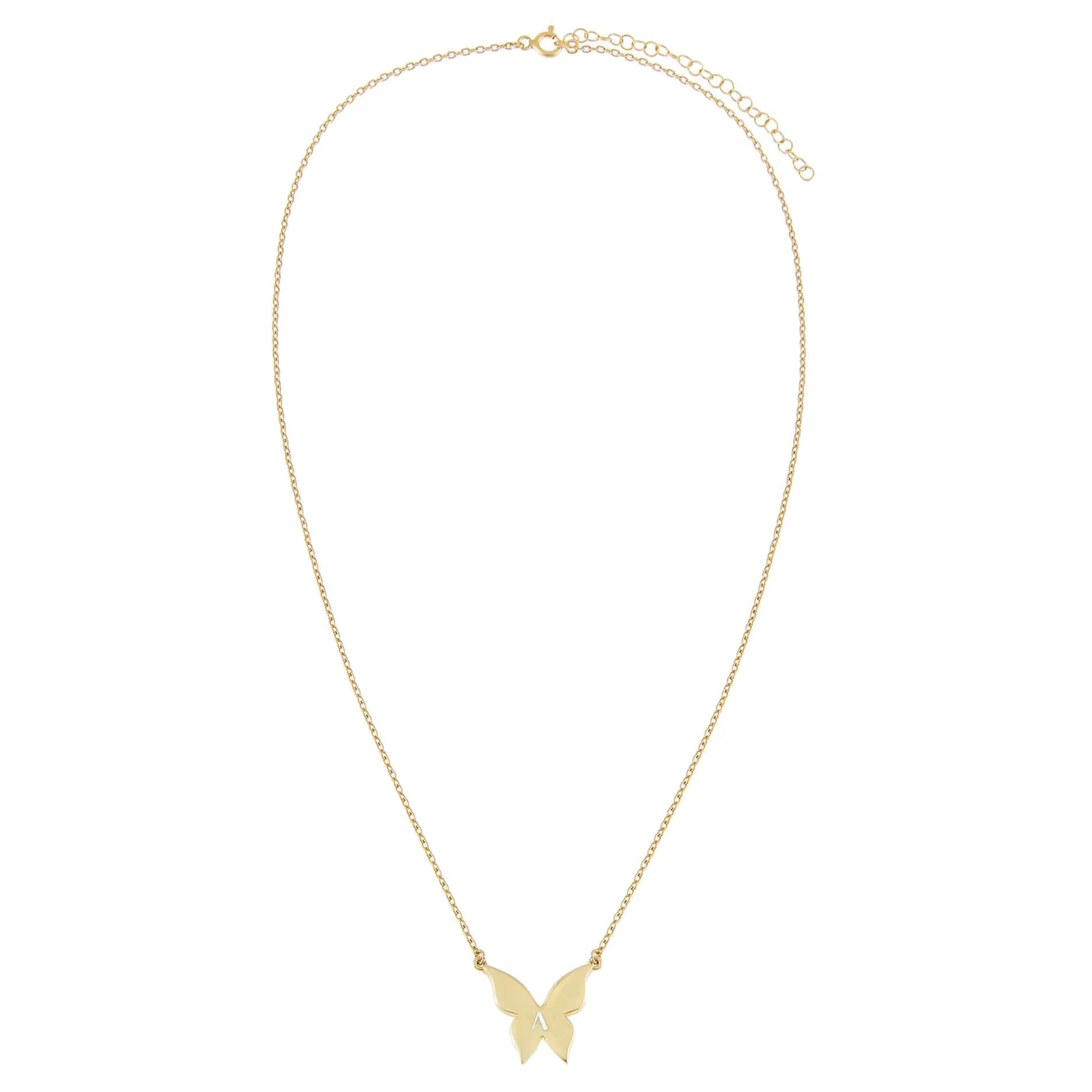 Engraved Butterfly Necklace
