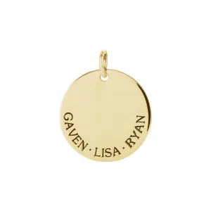 Engraved Disc Pendant