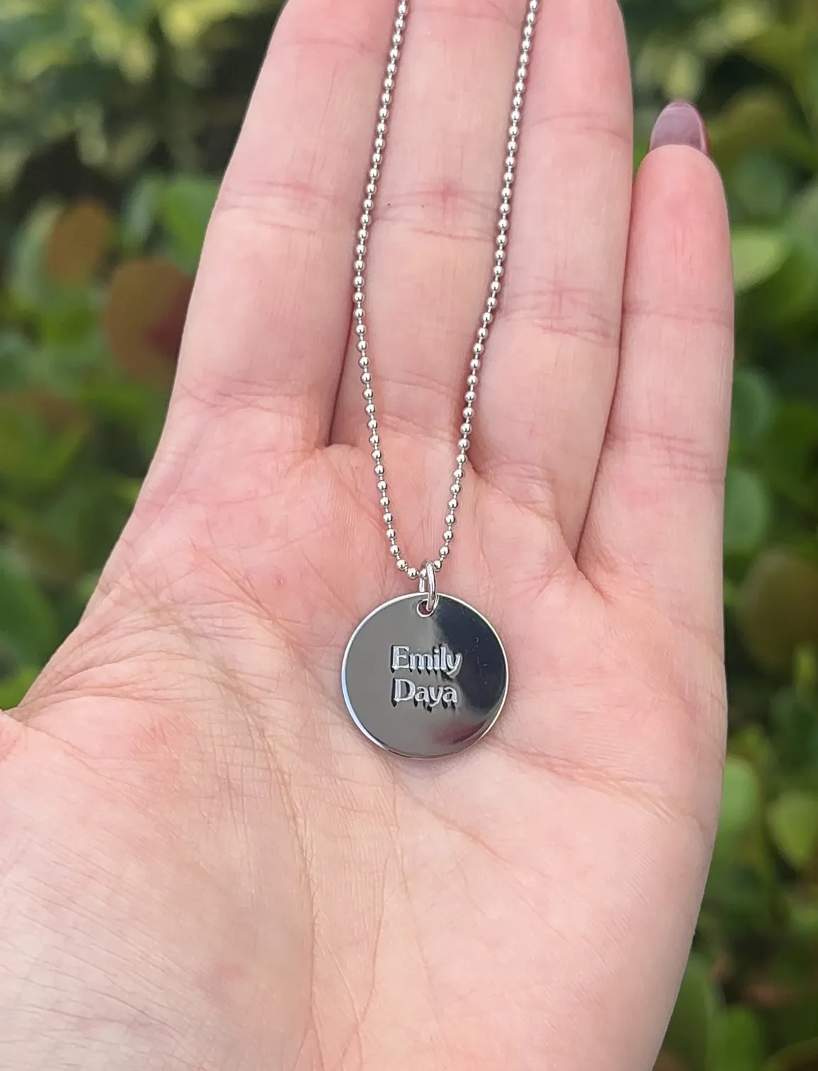 Engraved Disc Pendant