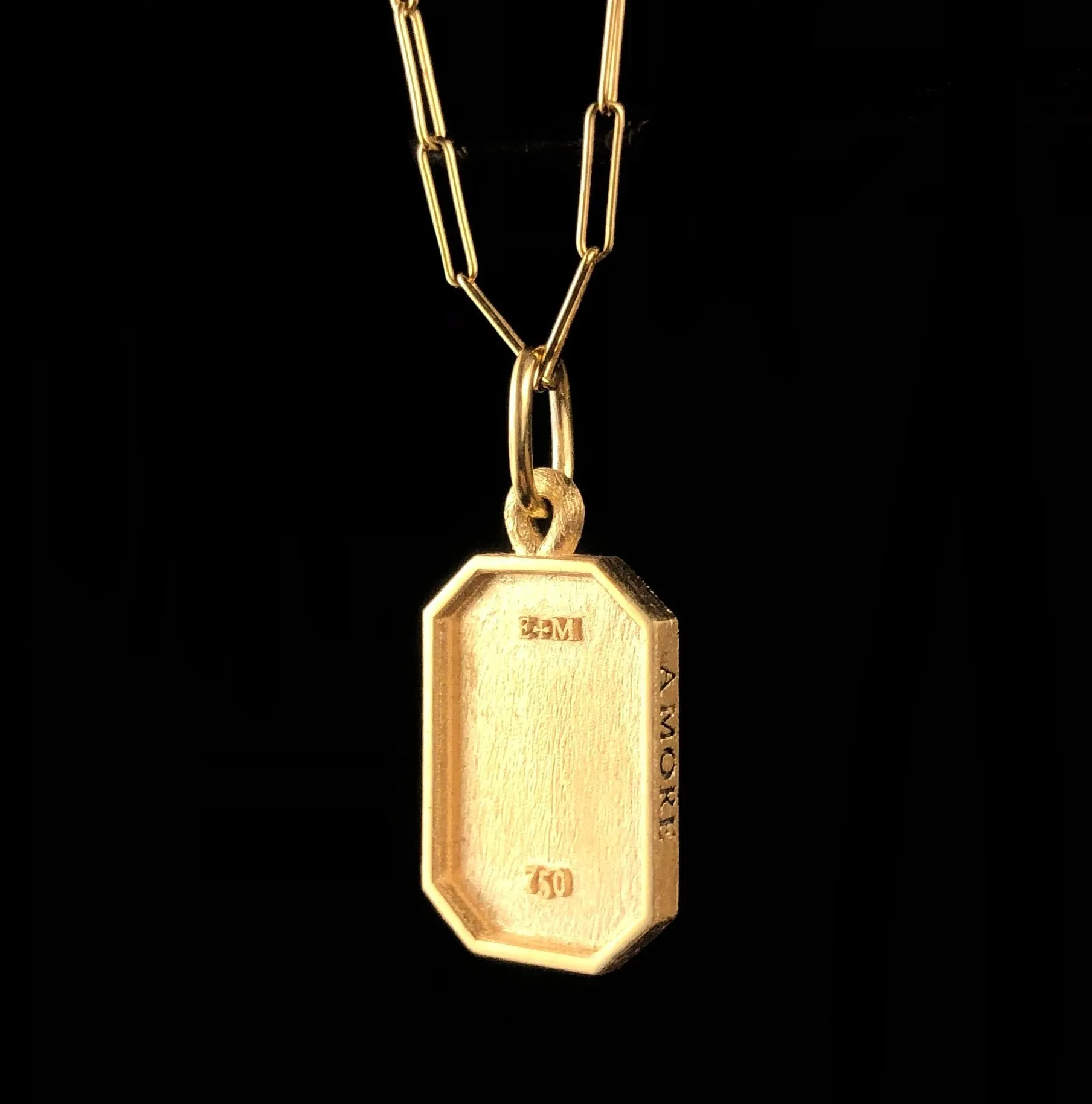 Engraved Emerald Shield Pendant