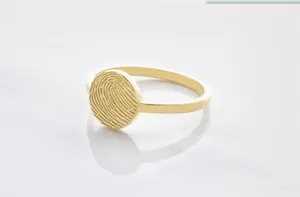 Engraved Face Fingerprint Ring