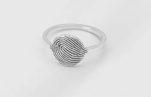 Engraved Face Fingerprint Ring