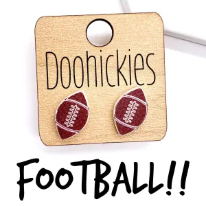Engraved Football Earrings Doohickie