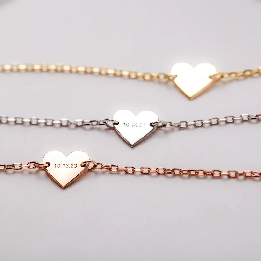 Engraved Heart Bracelet