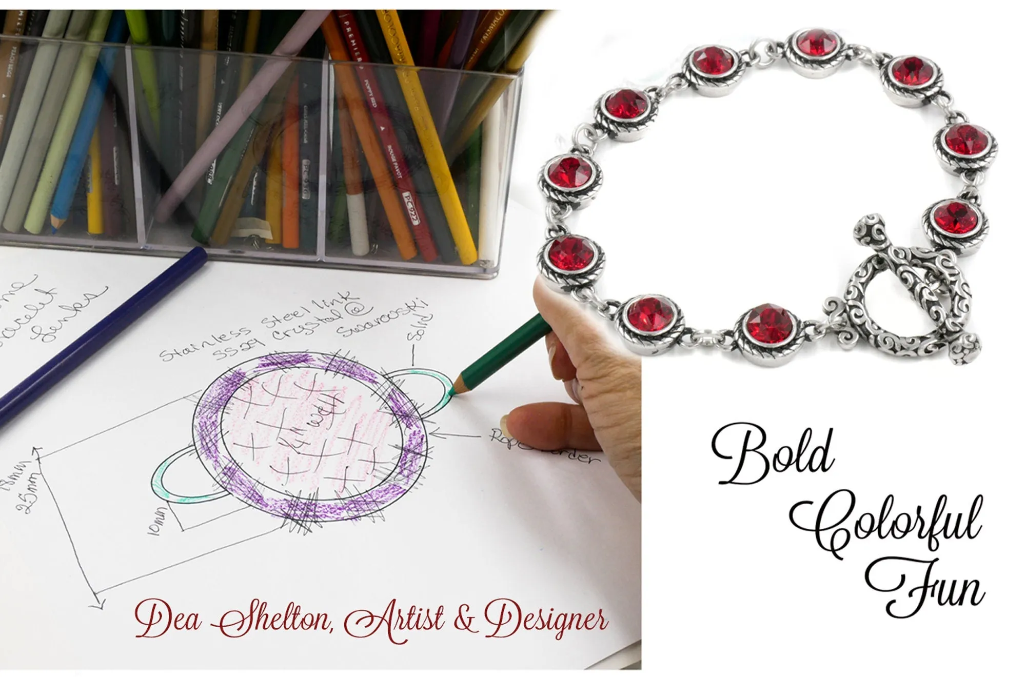 Engraved Rainbow Crystal Bracelet