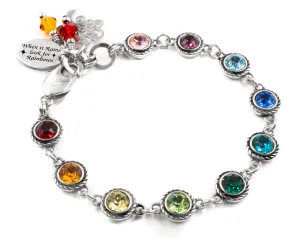 Engraved Rainbow Crystal Bracelet