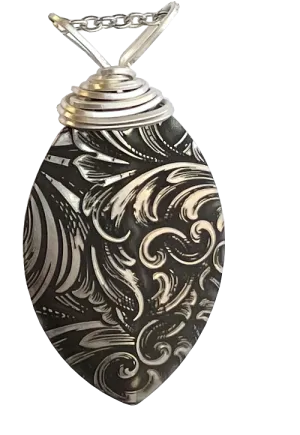 Engraved Scroll Necklace, d'ears #4813