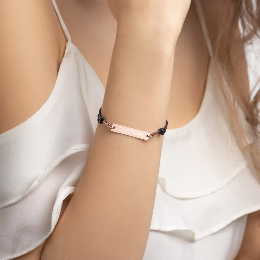 Engraved Silver Bar String Bracelet (Customize Your Own)