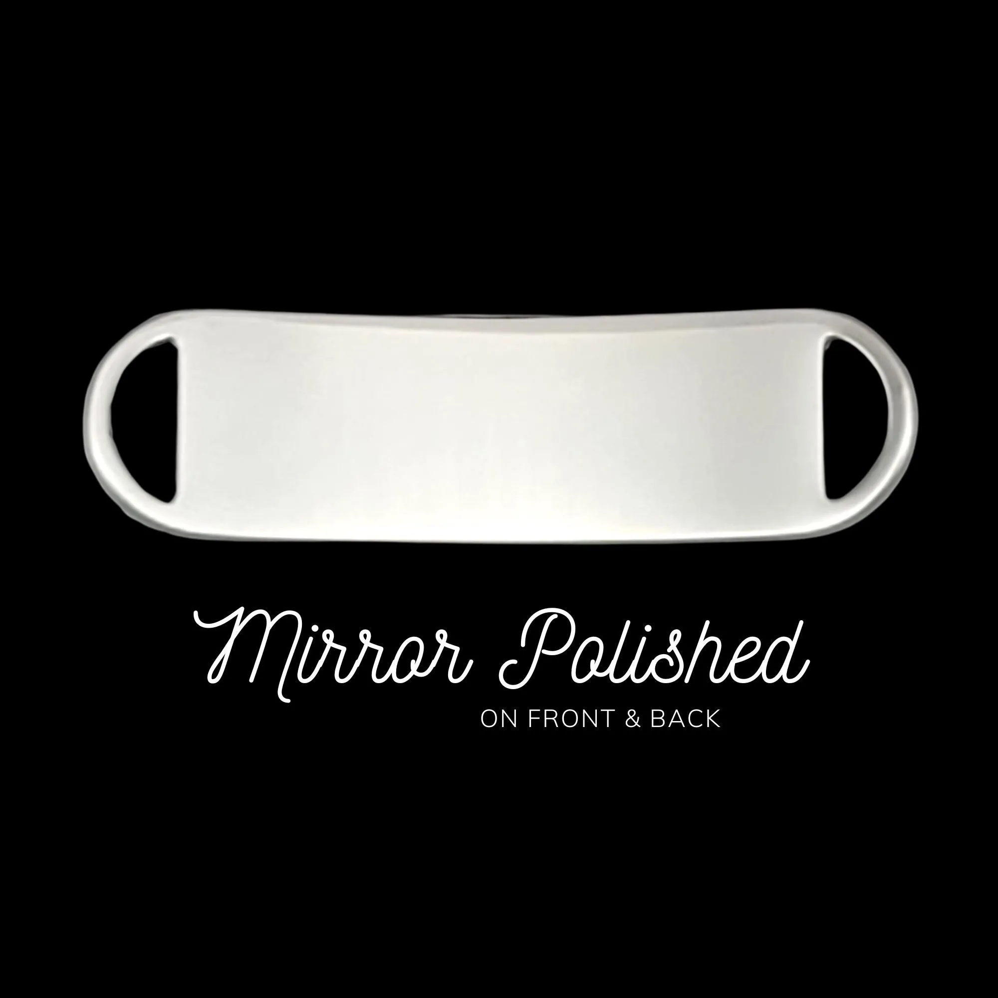Engraved Stainless Steel Small Rectangle Medical Bracelet ID Tag - Purple